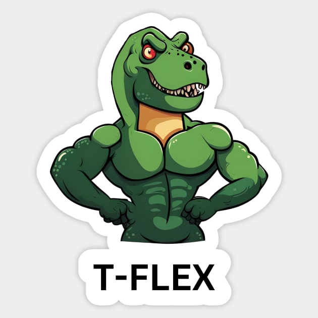 Funny Gym T-Rex Dinosaur Bodybuilding Fitness Sticker by MordaxFurittus